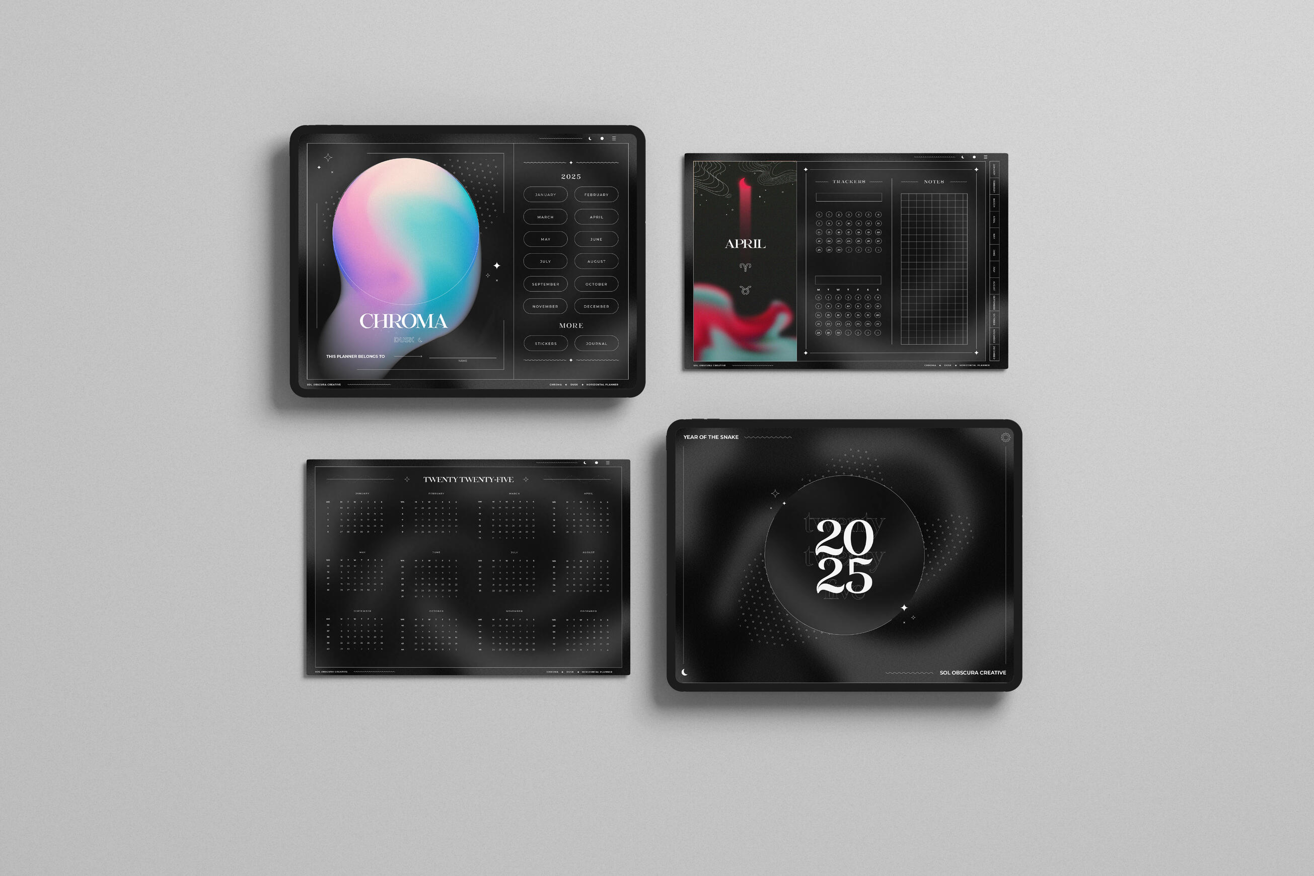 CHROMA - 2025 interactive digital planner design